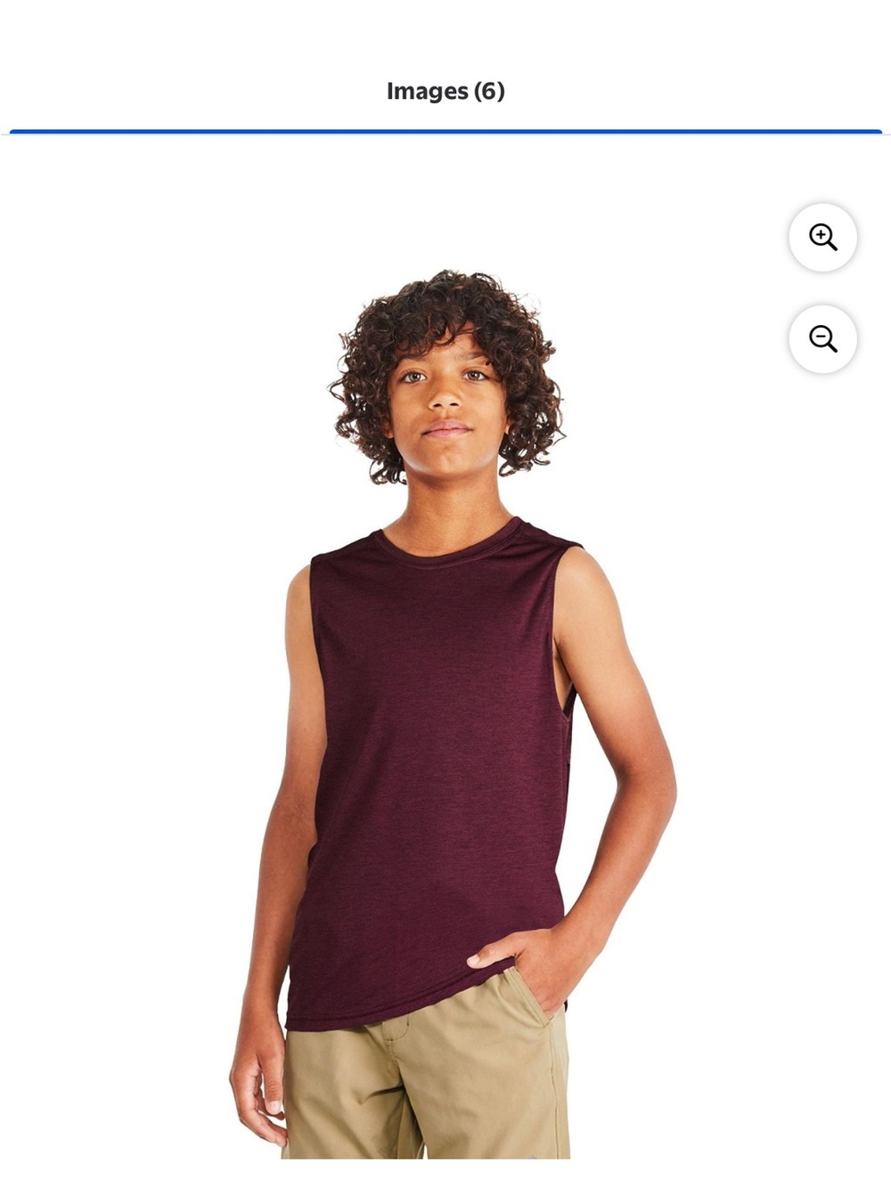 Athletic Works Boys’ Space Dye Muscle Tank Burgundy Size L NWT